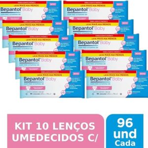 Bepantol Kit 10 Lenços Umedecidos Hipoalergênicos 96un cada